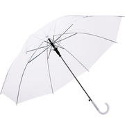 长柄透明自动伞儿童，8骨直杆雨伞塑料，透明雨伞创意广告伞
