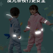 高档儿童连体雨衣女童女3岁一岁半宝宝的雨鞋套装卡通幼儿园玩水
