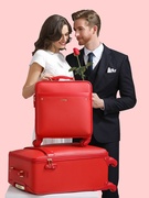 红色皮箱20寸结婚行李箱万向轮婚庆，22新娘拉杆箱，16旅行箱陪嫁箱包