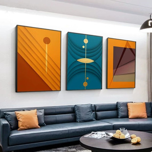 现代简约客厅装饰画沙发背景三联画抽象图案大气卧室玄关走廊墙画