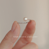 轻奢极简风锆石碎钻强光天然淡水珍珠戒指戒子可调节纯银925礼物