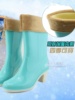 防滑雨鞋厚底舒适高筒防水甜美  高跟韩国胶鞋女式女士水靴时尚中