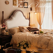 美式实木床头软包1.8米1.5双人床，现代简约法式复古床轻奢主卧婚床