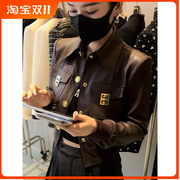 韩版众小设计感帅气超酷机车皮衣外套，女短款2023年秋冬皮夹克