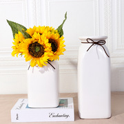北欧白色花瓶现代简约真假花干花瓷器，花器客厅家居装饰摆件陶瓷