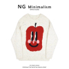 ngminimalism冬季套头毛衣趣味，苹果宽松针织衫，上衣女