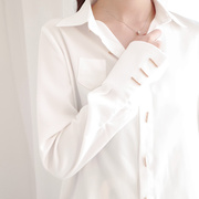 职业工装白衬衫女长袖设计感小众早春秋女装，复古上衣百搭雪纺衬衣