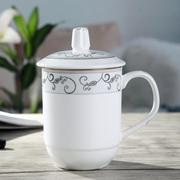 景德镇茶杯陶瓷带盖水杯陶瓷，杯子办公会议杯陶瓷茶杯骨瓷杯