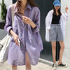 防晒衫女香芋紫色超仙2020夏季韩版宽松薄外套，中长款大码防晒衬衣