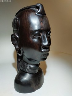 限量 非洲木雕人物雕刻 马赛酋长坦桑尼亚家装办公红木摆件