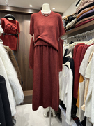 冬季韩版宽松搭配袖套，套头毛衣+时尚韩国东大门针织半裙套装