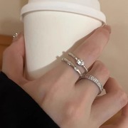 素圈锆石开口戒指女精致小巧百搭食指环高级感小众设计手饰品学生