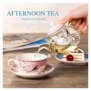下午茶杯碟套装欧式简约子母壶咖啡杯碟花茶，茶具陶瓷玻璃泡花茶壶