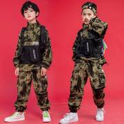 儿童迷彩服装男童特种兵吃鸡套装，女童帅气潮嘻哈，街舞演出服中国风