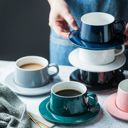 北欧陶瓷花茶杯家用咖啡杯碟，勺下午茶杯，欧式咖啡杯碟办公咖啡杯子