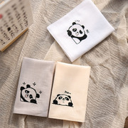 刺绣大熊猫手帕纯棉出国留学中国特色礼物送老外手绢随身吸汗方巾