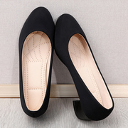 老北京布鞋女夏季薄款黑色软底舒适久站不累脚工作高跟单鞋子