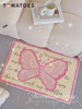 番茄营业中少女粉色卧室毛绒地垫房间床边毯韩式加厚蝴蝶地毯