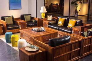 苏梨实木沙发花梨木京瓷中式刺猬紫檀组合沙发客厅红木家具新中式