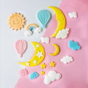 清新翻糖蛋糕装饰模太阳云朵月亮星星祥云diy卡通巧克力硅胶模具