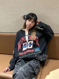 日系MO$家 2024早春 美式复古机车风休闲百搭拉链卫衣女-0410