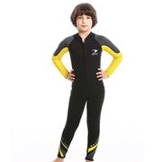 连身长袖泳衣儿童游泳衣，男童专业服防晒训练潜水保暖冲浪学生
