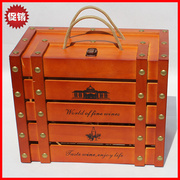 六支红酒箱木箱子6只装包装盒子木质，葡萄酒礼盒红酒木盒定制