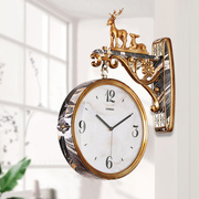 双面石英钟表客厅两面挂钟，欧式现代简约北欧轻奢大气静音时尚时钟