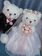 婚纱熊结婚(熊结婚)订婚求爱公仔压床娃娃，一对玩偶订婚礼物送新人婚房