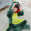 儿童恐龙睡衣男童冬季法兰绒，连体保暖睡袋，女童可爱衣服表演服动物