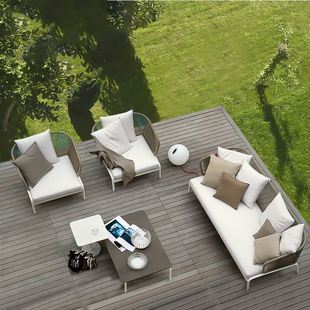 户外休闲家具藤制沙发组合露天阳台藤编椅样板房庭院花园沙发客厅