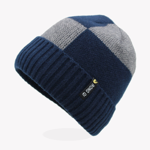 帽子男冬季保暖毛线帽针织，套头帽冬天男士围脖，套帽加厚包头帽(包头帽)护耳