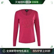香港直邮emporioarmani阿玛尼女士，圆领卫衣桃红色，棉质休闲长袖