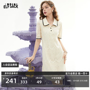 妖精的口袋白色蕾丝，polo连衣裙女2024夏季气质，显瘦高级感裙子