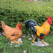 摆件鸡花园装饰仿真别墅院子树脂动物落地大型母鸡模型