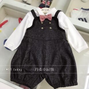 韩国原d童装 20年男宝秋季百日周岁装婴儿绅士连体背带礼服套装N5