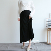 韩国孕妇春装柔软舒适透气莫代尔棉托腹，半身裙孕妇长裙伞裙