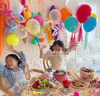 ins卷卷球气球，网红儿童生日派对装饰背景墙，场景布置拍照野餐户外