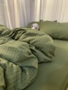 ins韩式华夫格橄榄绿色床上四件套人棉文艺1.5米被套床单人三件套