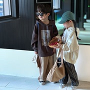 儿童卫衣2023秋季韩版童装长袖字母套头上衣男女童前后印花