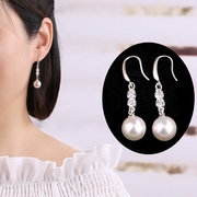 925纯银珍珠耳环长款韩国气质时尚简约百搭超仙耳坠网红耳饰品
