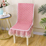 连体椅子套紫色餐椅垫坐垫椅，套餐桌布蕾丝凳子，套椅子垫四季通用