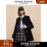 TeenieWeenie小熊奥莱学院风毛呢大衣牛角扣小个子外套女秋冬