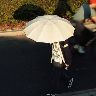 雨伞女生高颜值晴雨两用遮阳防晒太阳伞全自动加大加厚加固纯色