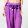 夏季女裤印度舞裤子肚皮舞裤子，灯笼裤薄款雪纺，裤下装演出服子紫色