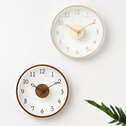北欧简约时钟装饰挂钟家用实木，挂表客厅创意时尚，静音木质个性钟表