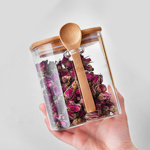 玻璃茶叶罐带盖储存茶罐透明家用大小号厨房干果，杂粮收纳瓶密封罐