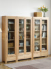 木蜡油纯实木书柜全红橡木，带玻璃门书橱，架组合现代简约北欧置物柜