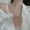 时尚贝壳蝴蝶项链女2022年小众设计感珍珠拼接锁骨链饰品