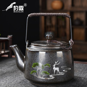 泡茶壶提梁单壶陶瓷，家用煮茶器焖茶水壶沏茶具，超大容量400ml冷水